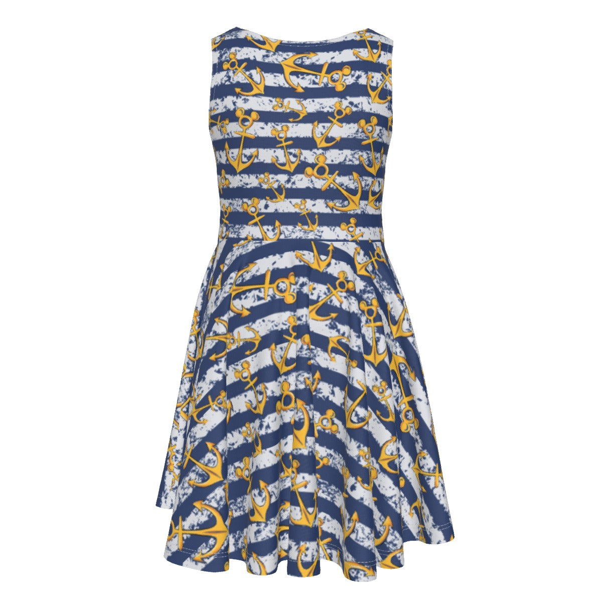 Nautical Mouse Ear Anchors - Kid's Sleeveless Skater Dress