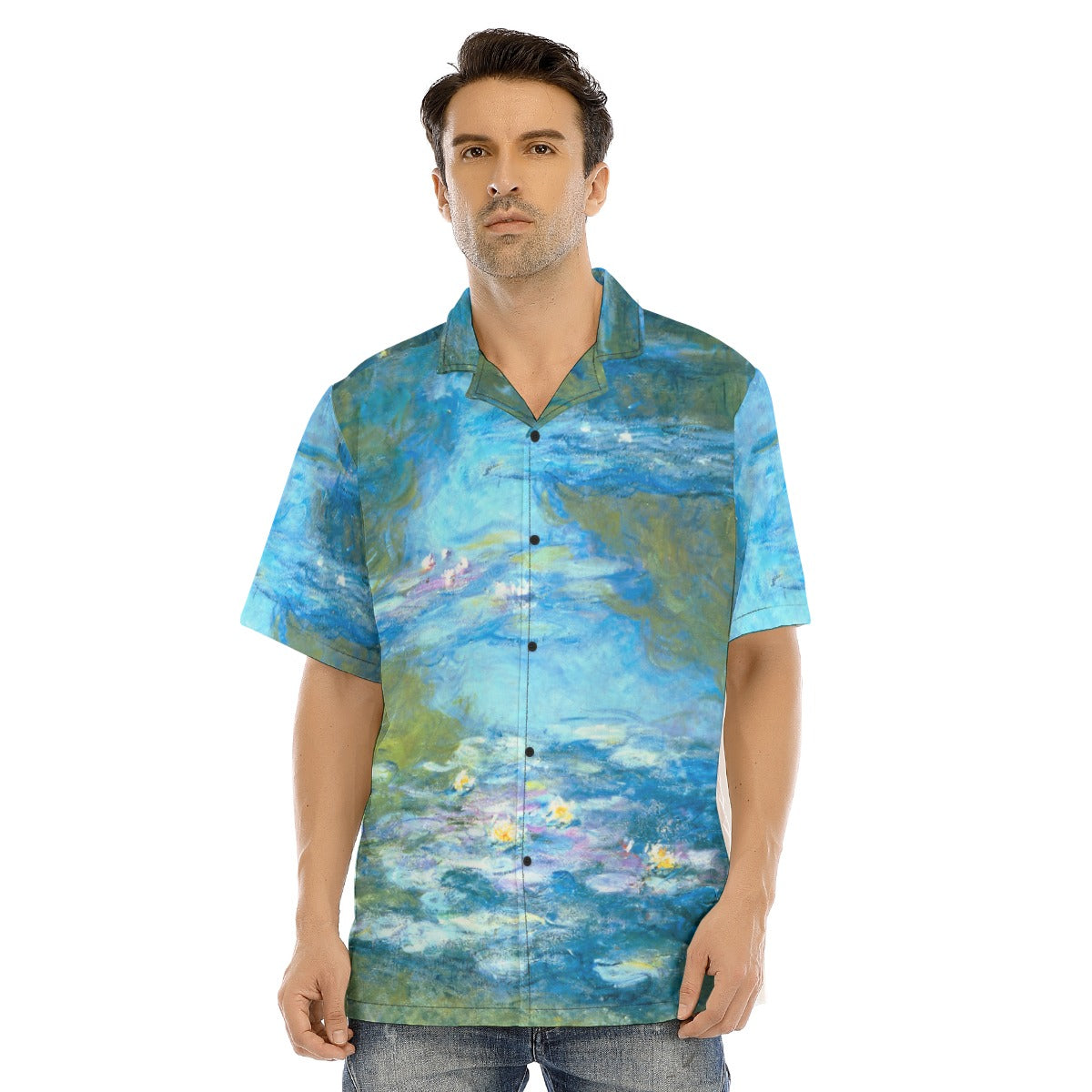 Monet Water Lillies - Men's Hawaiian Button Up Shirt