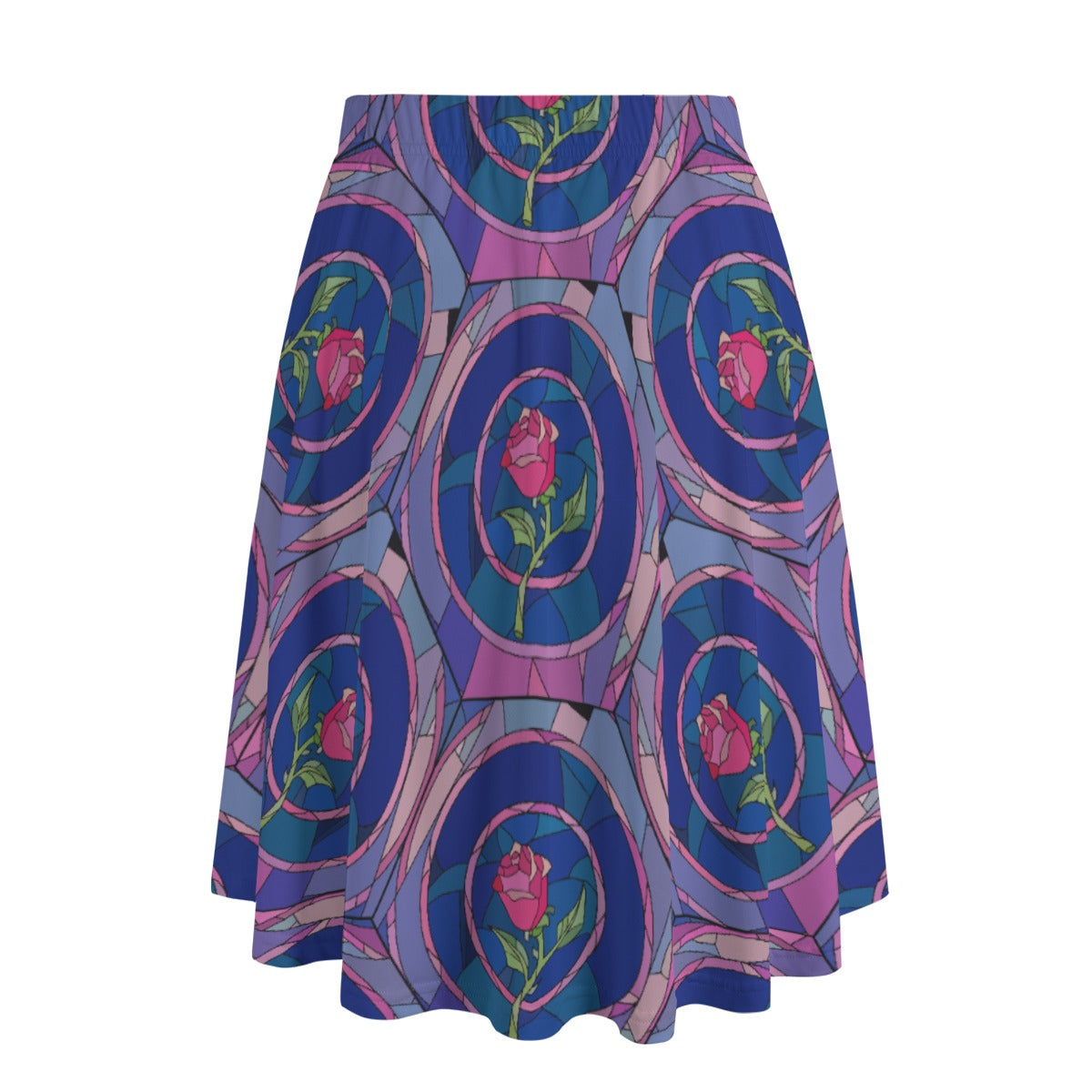 Enchanted Rose Stained Glass - Women’s Pocket Midi Skirt