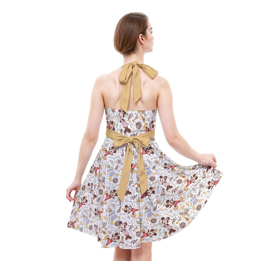 New Year Celebration Crewends - Women's Halter Vintage Pocket Dress