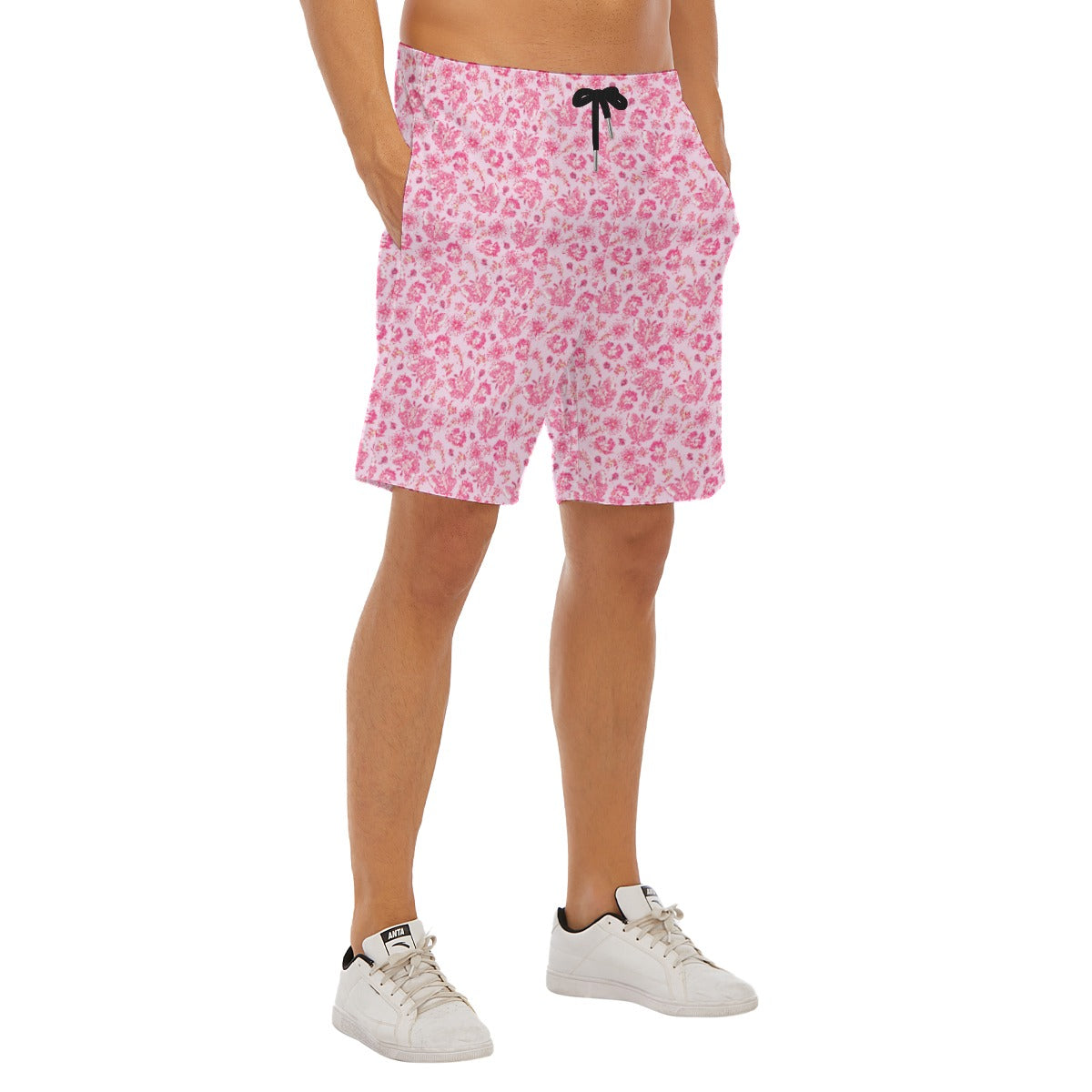 Pink Mushroom Moths - Men’s Pocket Beach Shorts