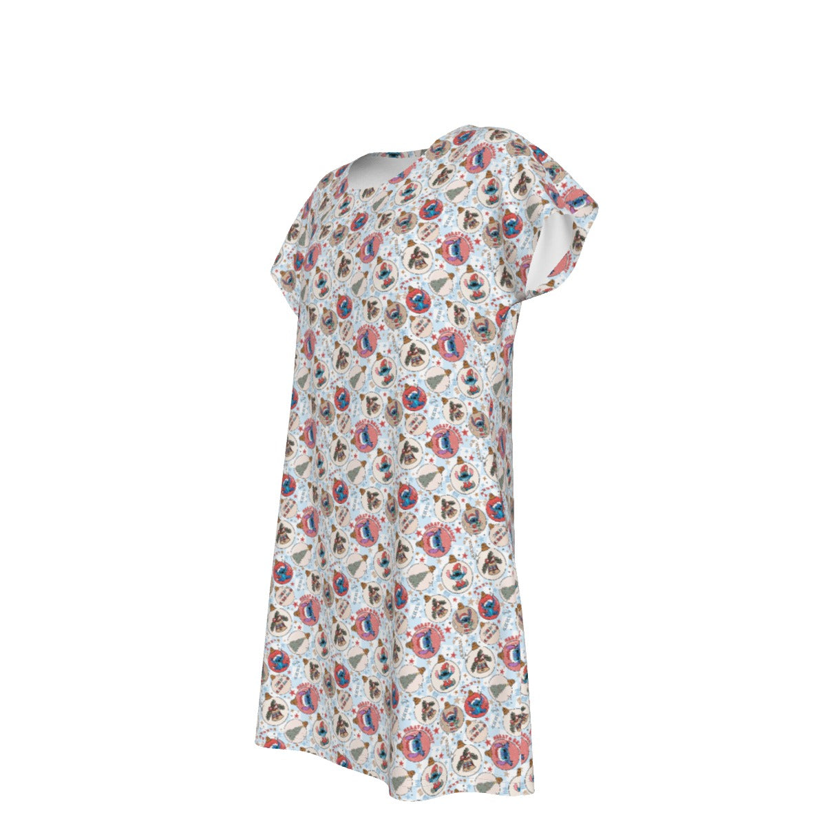 Festive Elf and Ornament Fun - Women's T-Shirt Dress