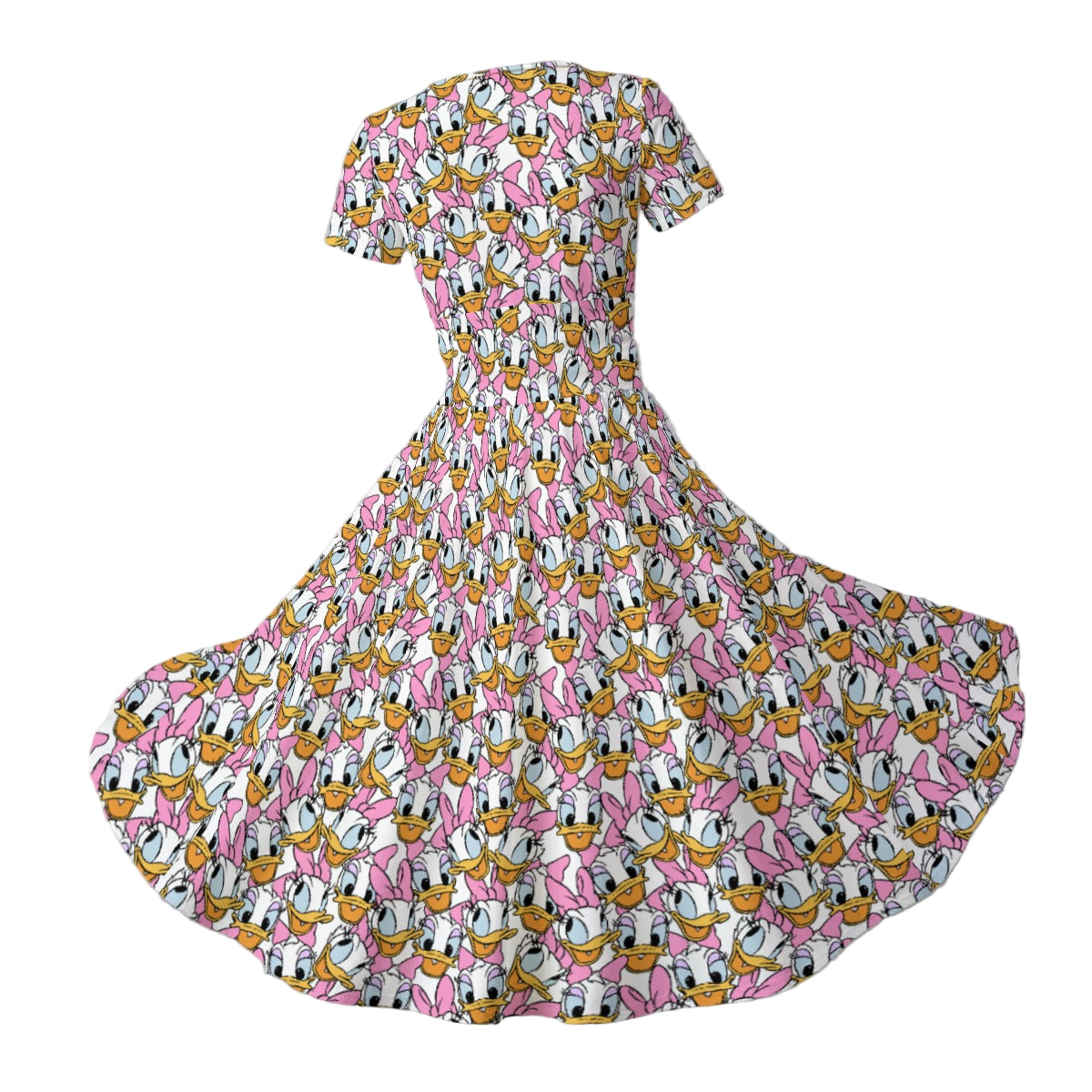 Many Faces of Sassy Duck - Women's V-Neck Ruched Midi Dress