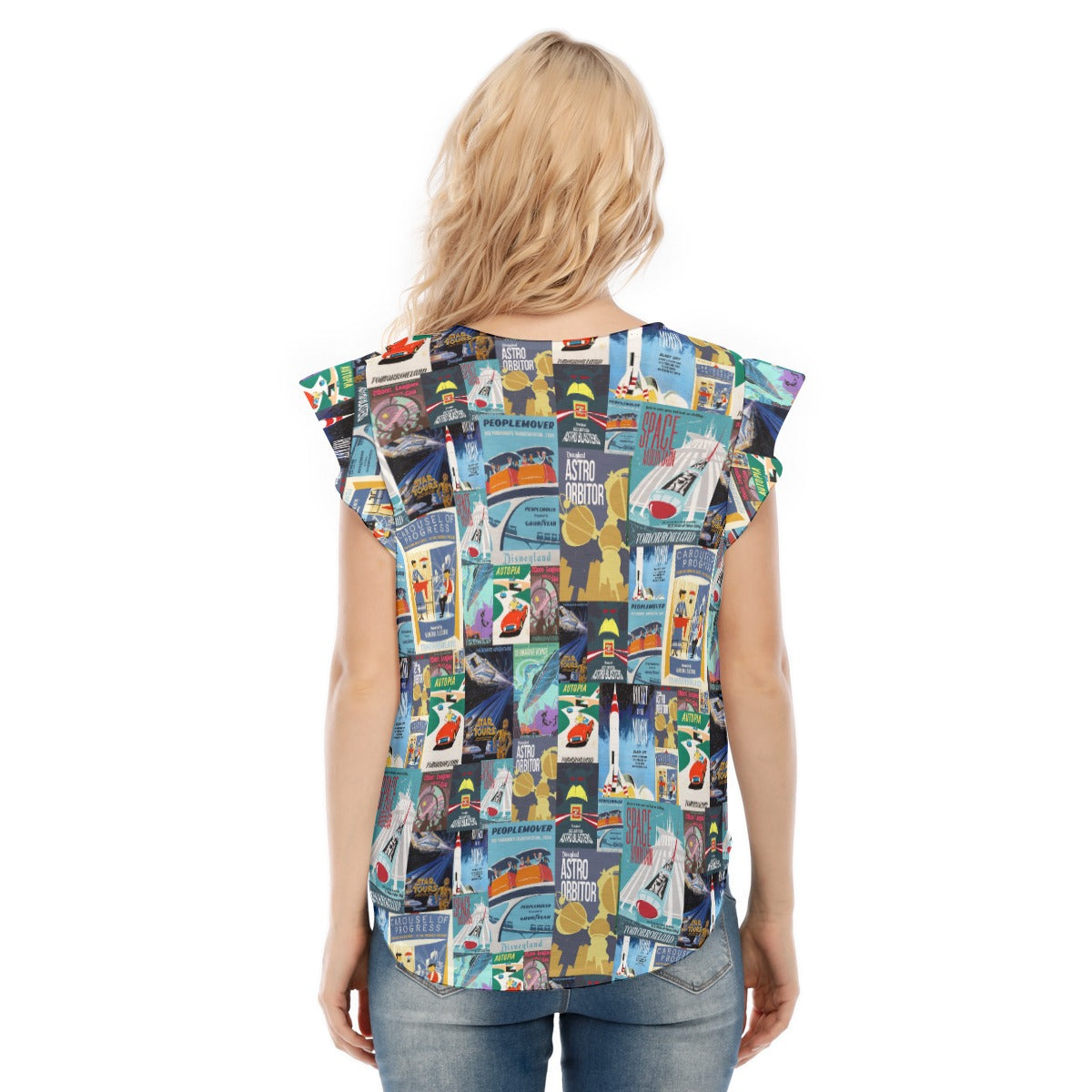 Vintage Tomorrow Ride Posters - Women’s Flutter Sleeve Top