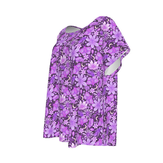 Purple Crystal Moths - Women’s Relaxed Fit Scoop Tee