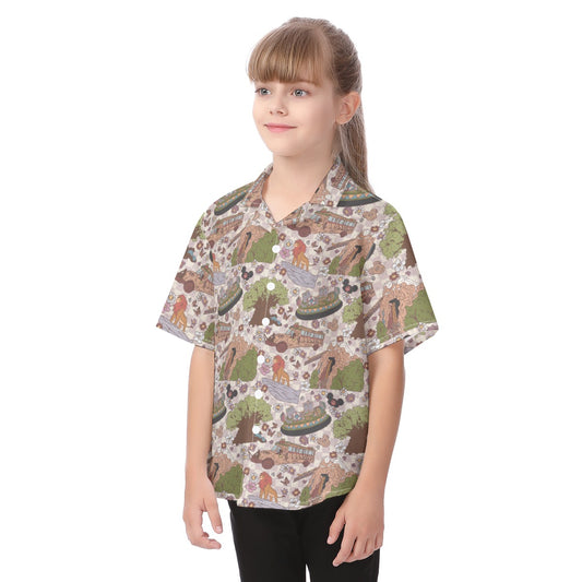 Hand Drawn AK - Kid's Hawaiian Button Up Shirt