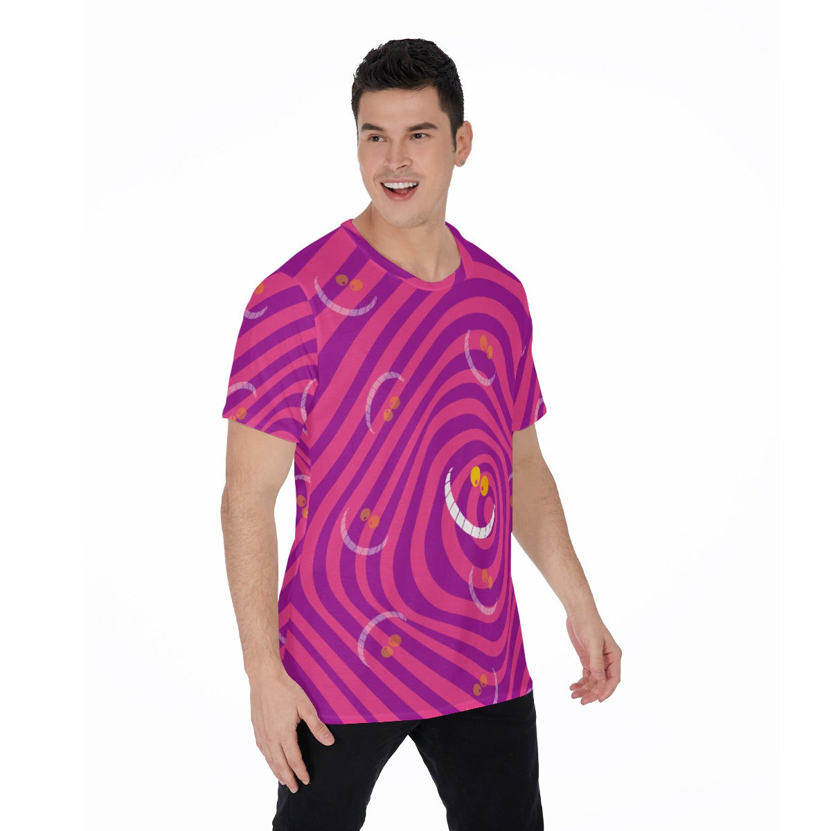 Whimsical Grinning Stripes - Men's Short Sleeve T-Shirt