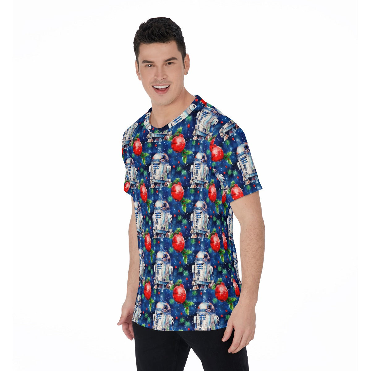 Little Blue Christmas Droid - Men's Short Sleeve T-Shirt