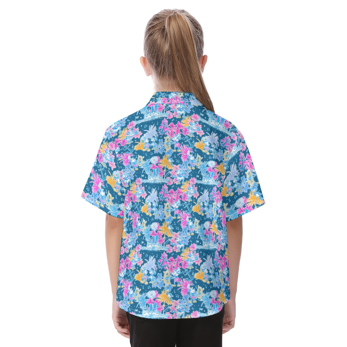 Bright Tropical Whimsy - Vintage Steamboat Captain - Kid's Hawaiian Button Up Shirt