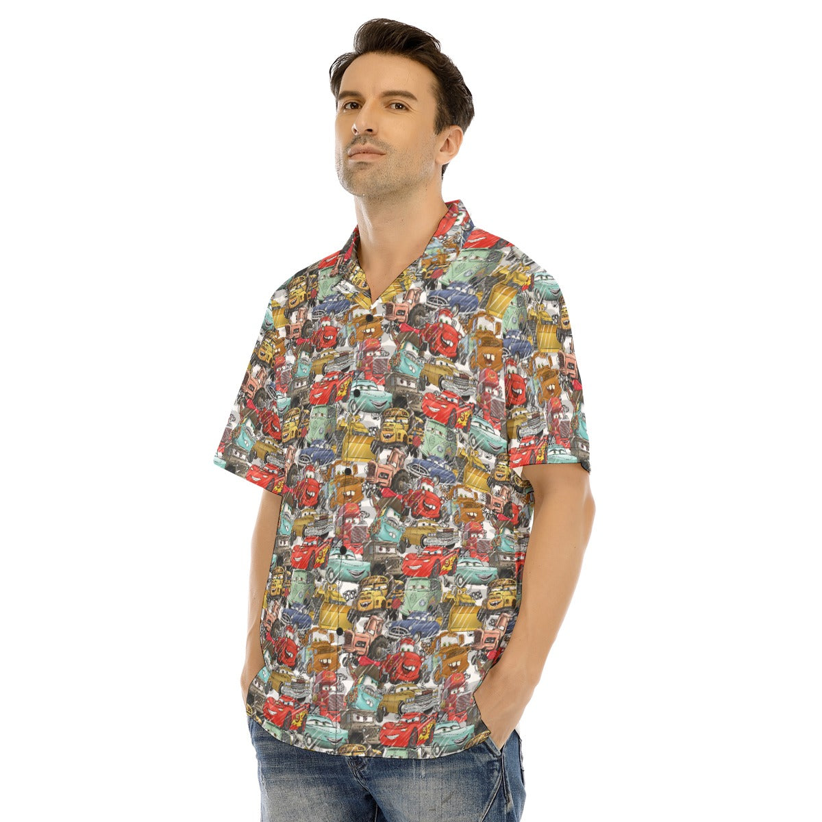 Racing Legends Sketch - Men's Hawaiian Button Up Shirt
