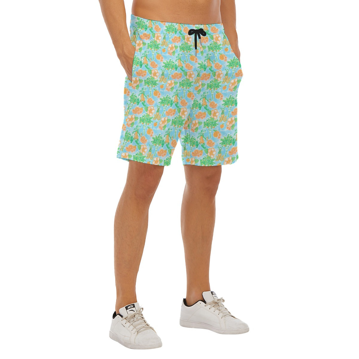 Neon Tangerine Island Pals - Men’s Pocket Beach Shorts
