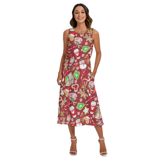 Christmas Snack Goals - Women’s Diagonal Pocket Midi Dress