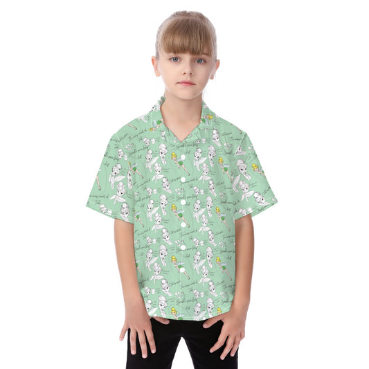 Drawing Pixie Fairy - Kid's Hawaiian Button Up Shirt