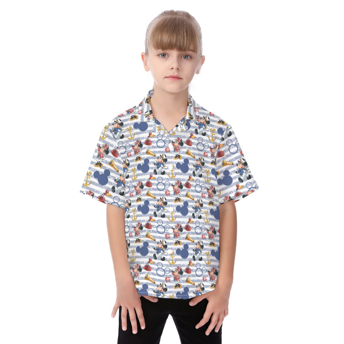 Captain and First Mate at Seannie - Kid's Hawaiian Button Up Shirt