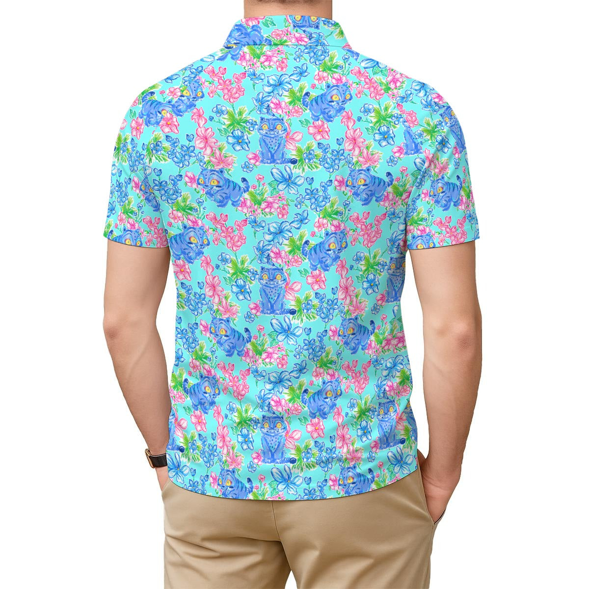 Derpy Tiger Blooms - Men's Polo Shirt