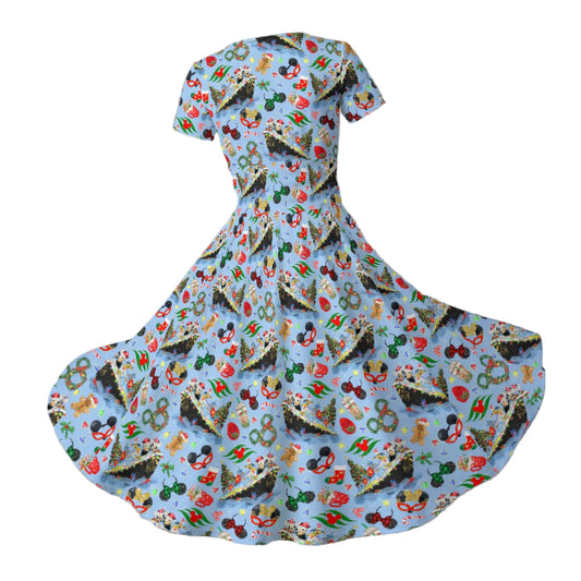 Very Merrytime Christmas Cruise - Women's V-Neck Ruched Midi Dress