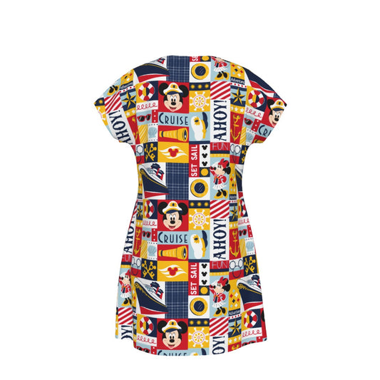 Nautical Cruise Patchwork - Women's T-Shirt Dress