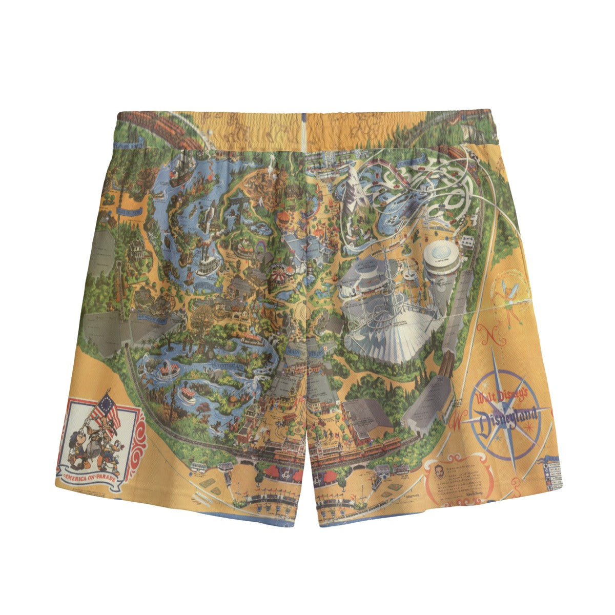 Vintage Theme Park Map- Men’s Pocket Sports Shorts