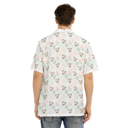 Pastel Island Treats - Men's Hawaiian Button Up Shirt