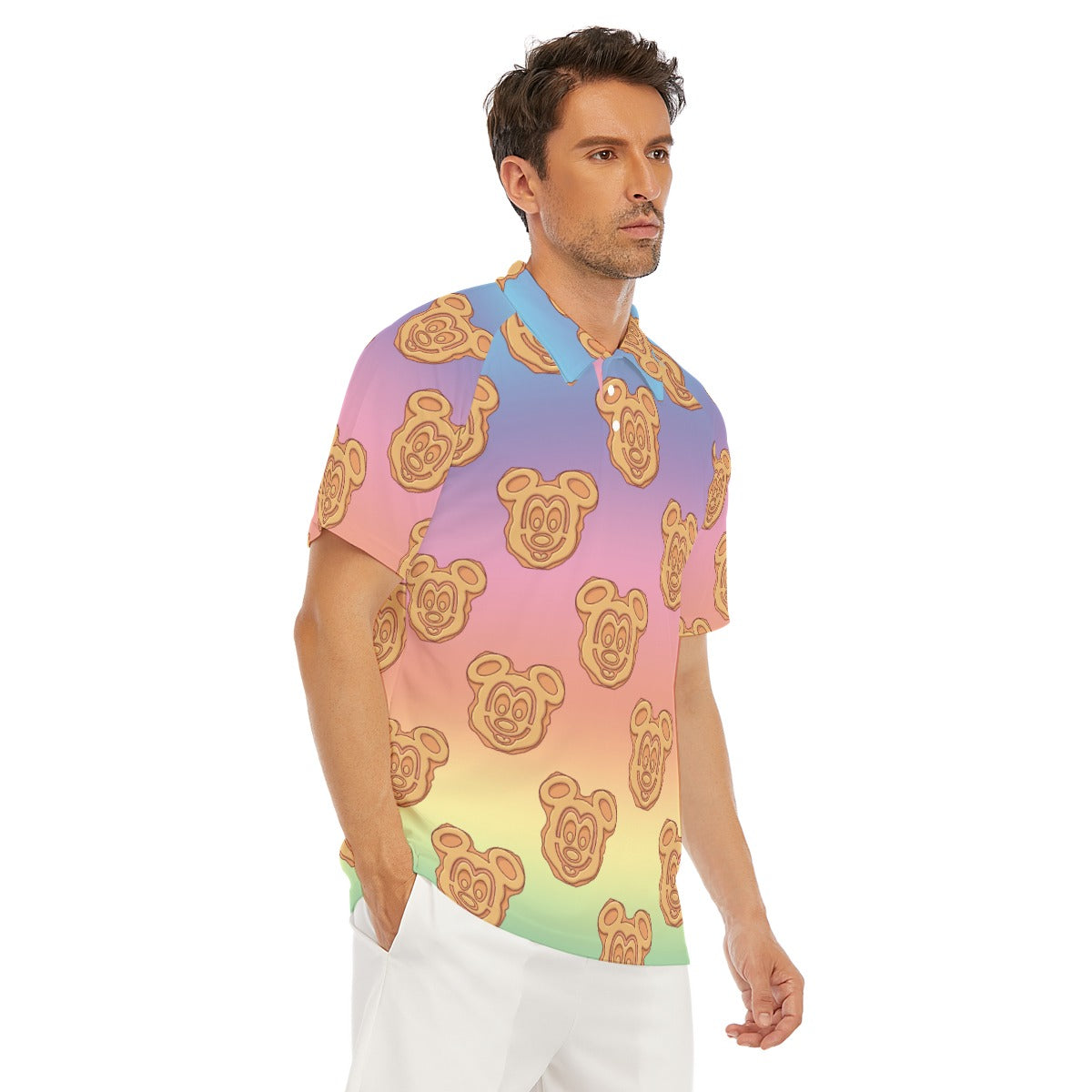 Rainbow Mouse Waffles - Men's Polo Shirt