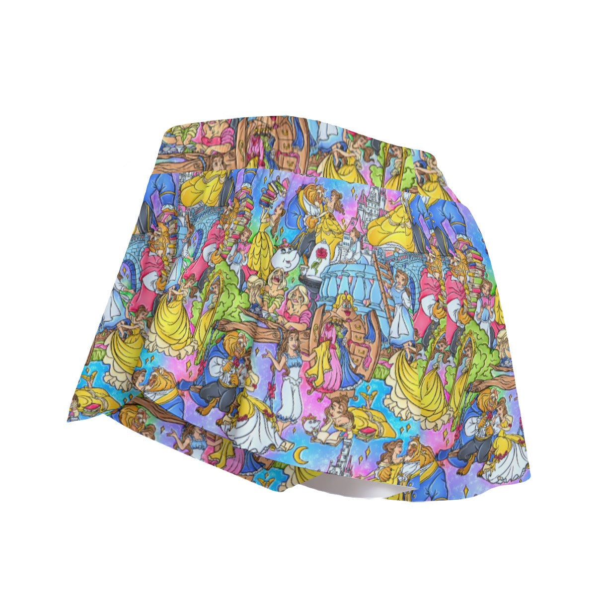 Enchanted Tale Storybook Scenes - Women's Flowy Pocket Shorts