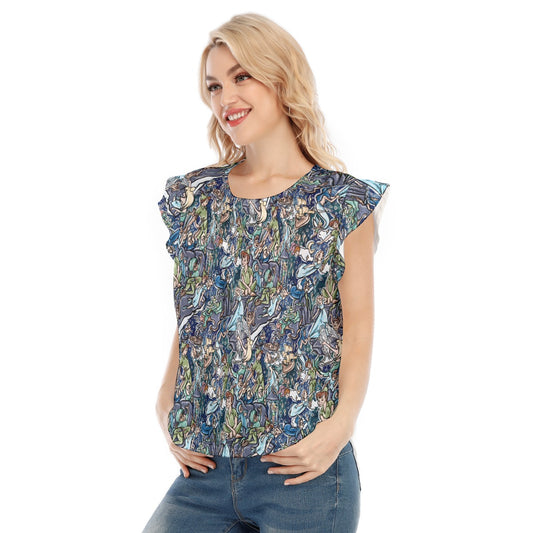 Magical Skybound Adventure - Women’s Flutter Sleeve Top