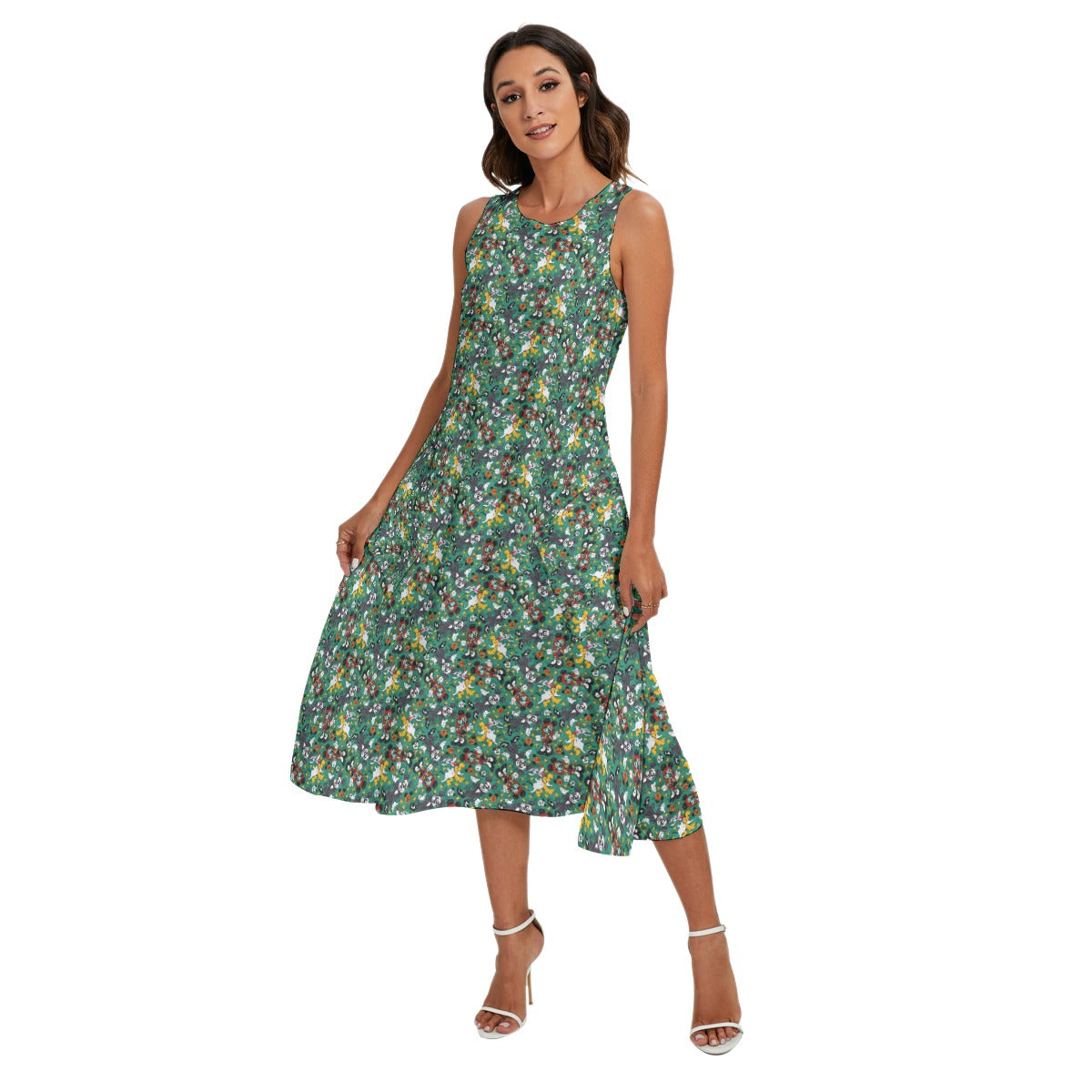 Beloved Couple as Spooky Pairp; Sally - Women’s Diagonal Pocket Midi Dress