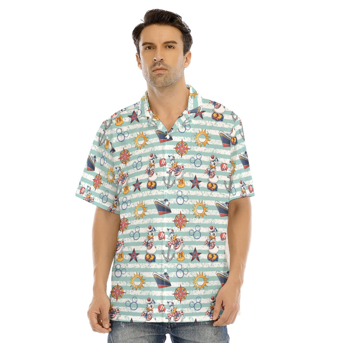 Sailor Duo on Deckaisy - Men's Hawaiian Button Up Shirt