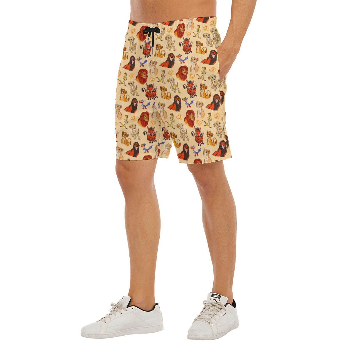 Sketched Savanna Friends - Men’s Pocket Beach Shorts