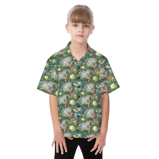 Pixie Fairy in Hollow - Kid's Hawaiian Button Up Shirt