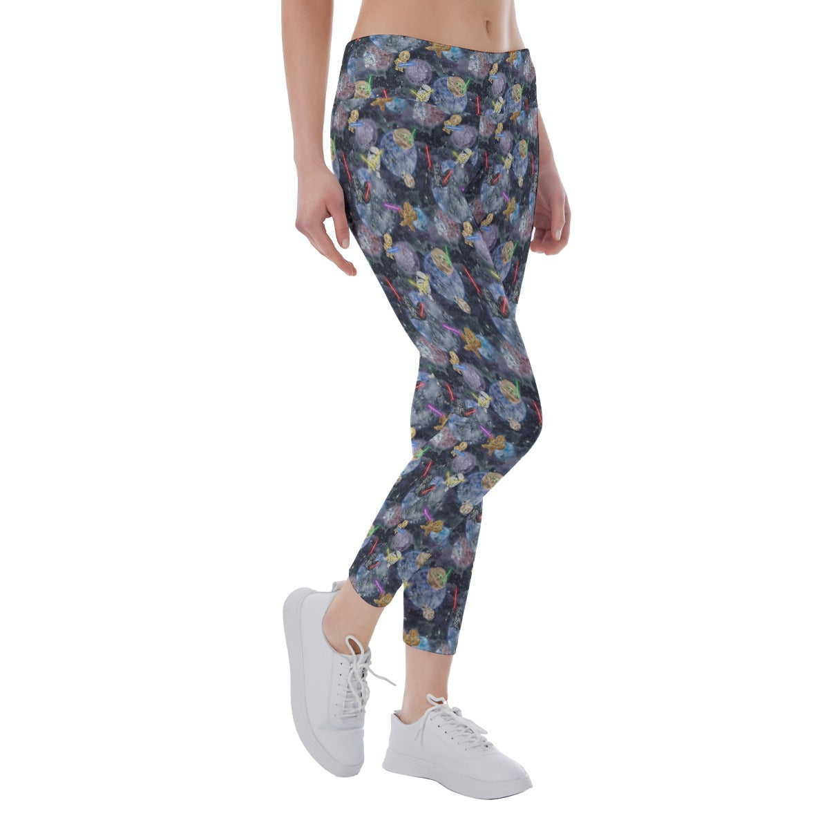 Watercolor Cosmic Battle - Women's Yoga Leggings