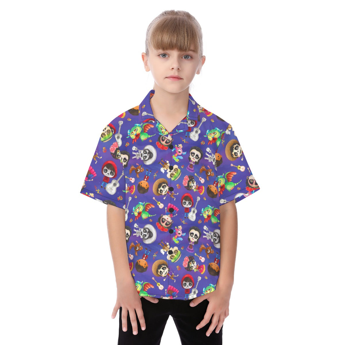 Poco Loco Día de Muertos - Kid's Hawaiian Button Up Shirt