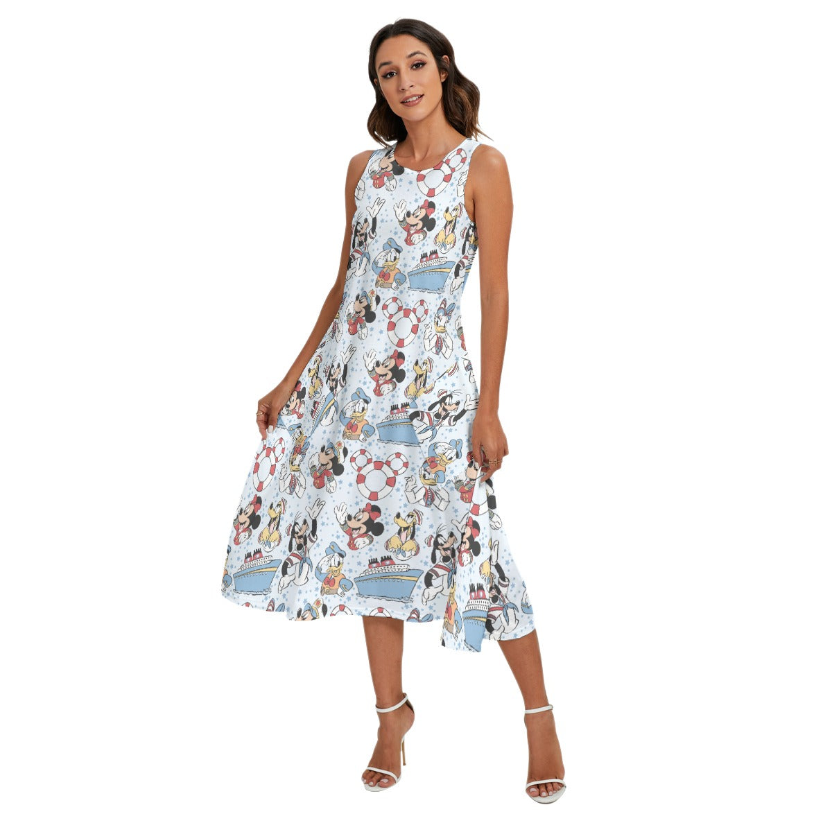 Sailor Cruise Stars - Women’s Diagonal Pocket Midi Dress
