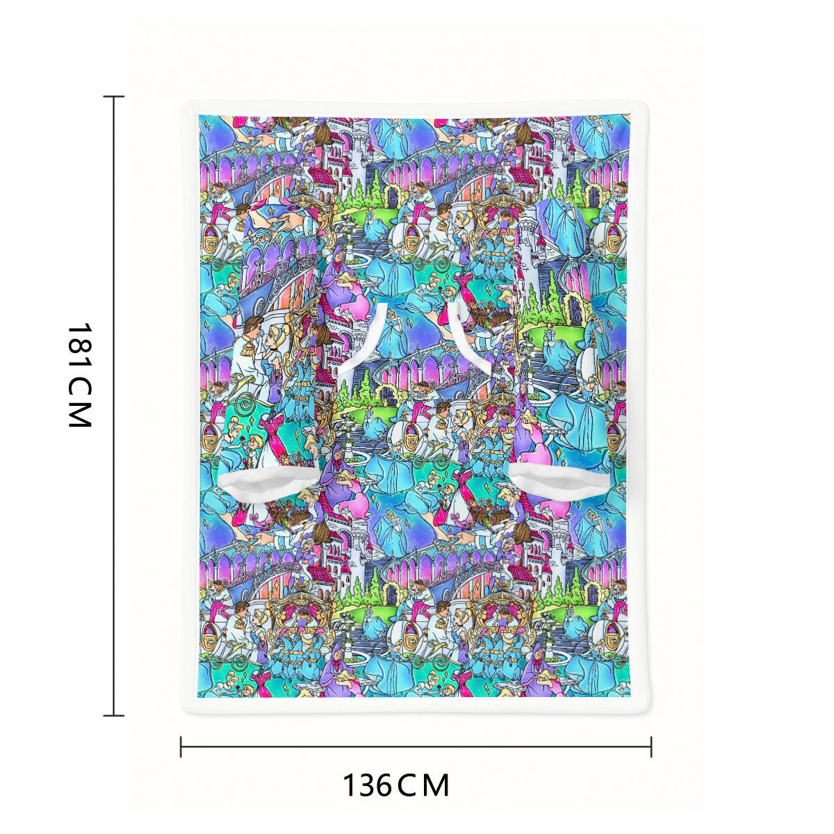 Glass Slipper Storybook Scenes - Wearable Blanket Hoodie