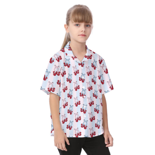 Cherry Ear Bows - Kid's Hawaiian Button Up Shirt