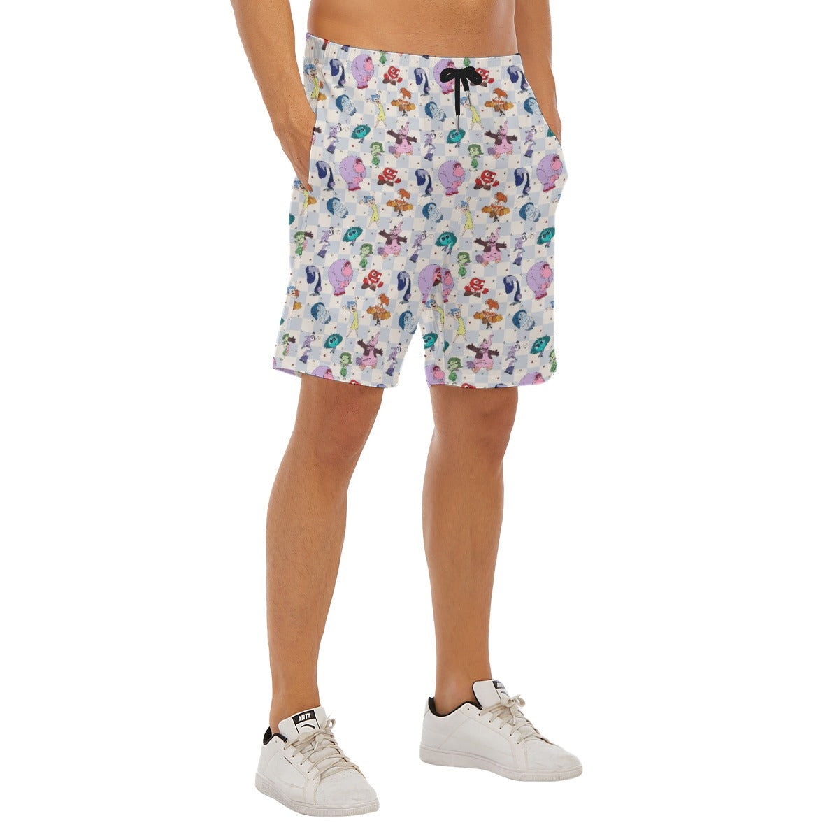 Blue Check Emotional Spectrum - Men’s Pocket Beach Shorts