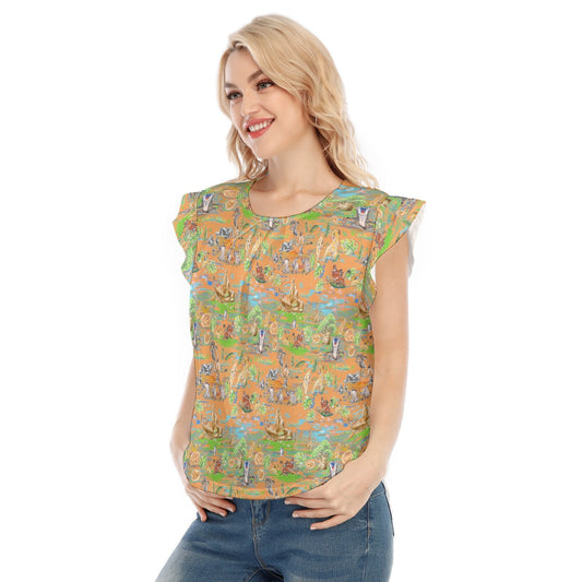 Savanna Sunset Stories - Women’s Flutter Sleeve Top