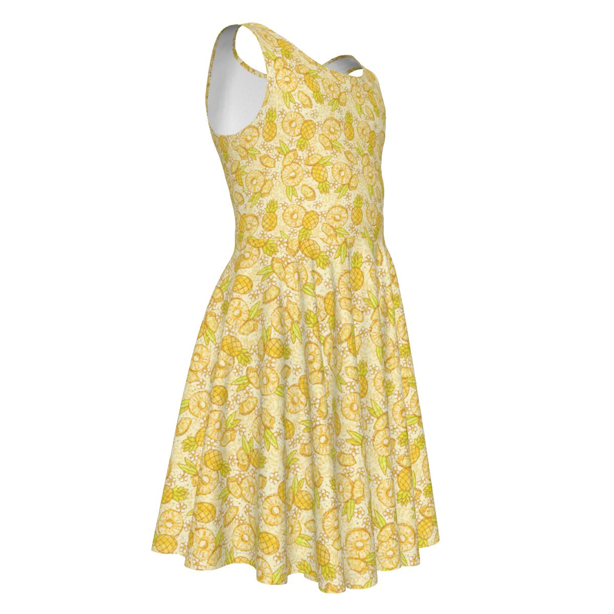 Summer Fruits - Pineapple - Kid's Sleeveless Skater Dress
