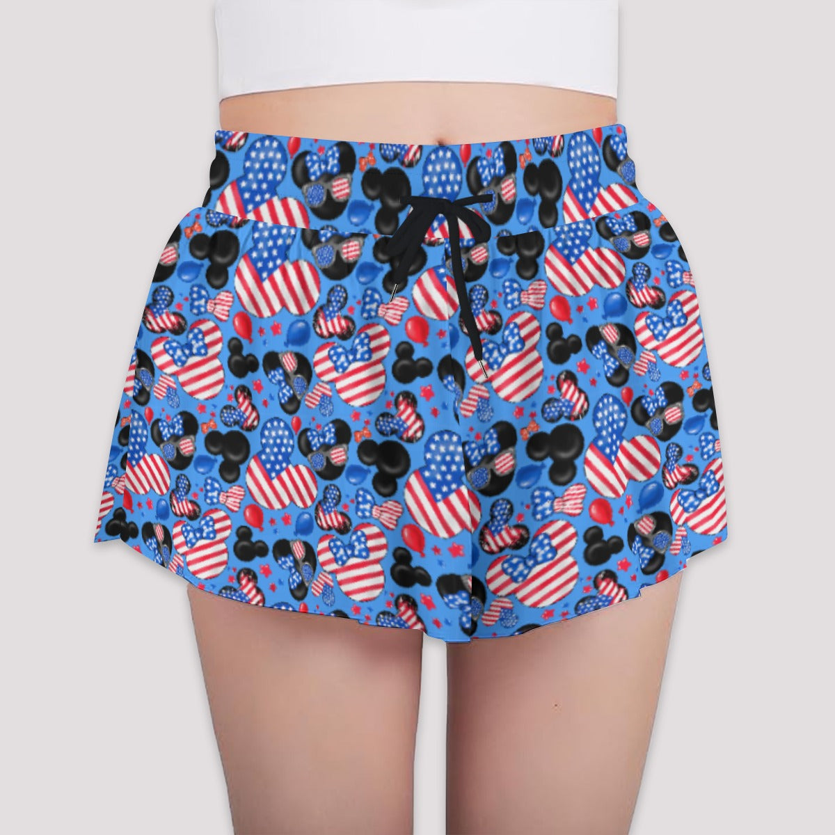 Mouse Fourth of July Celebration - Girls’ Flowy Pocket Shorts