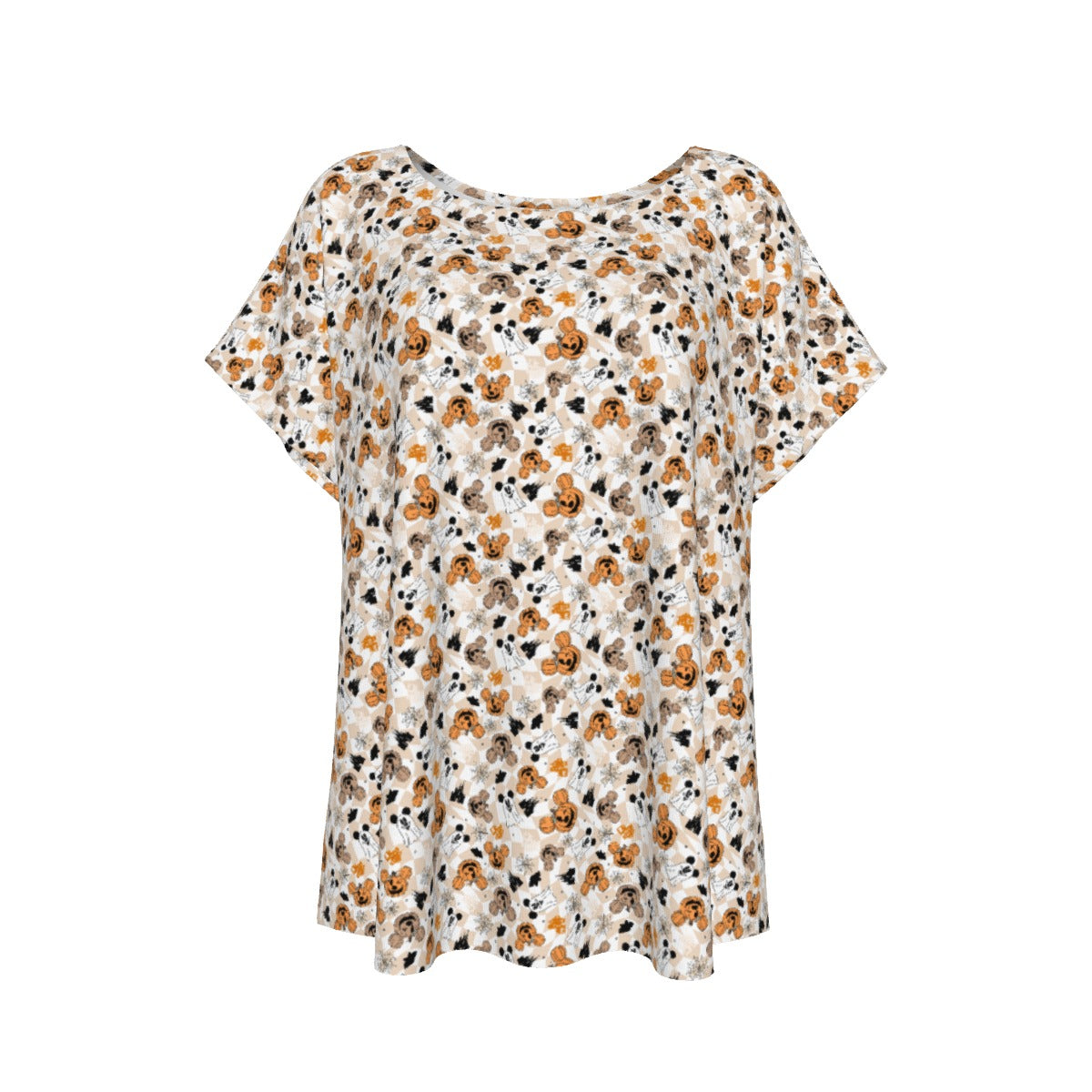 Checkered Halloween Ghosts & Pumpkinskins - Women’s Relaxed Fit Scoop Tee
