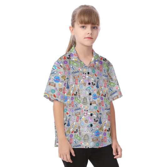 EC Around The World Experience - Kid's Hawaiian Button Up Shirt