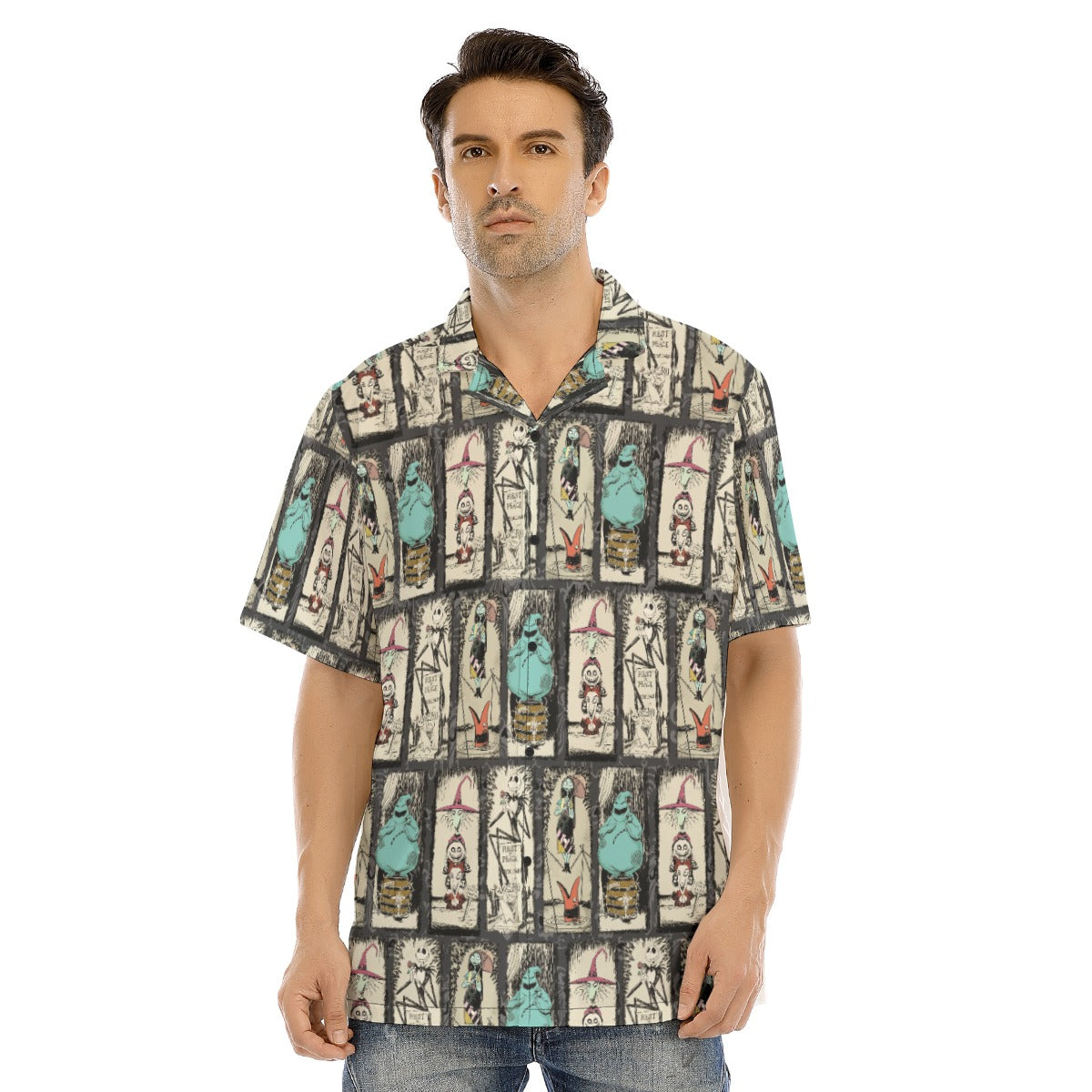 Stretching Haunted Nightmare - Men's Hawaiian Button Up Shirt