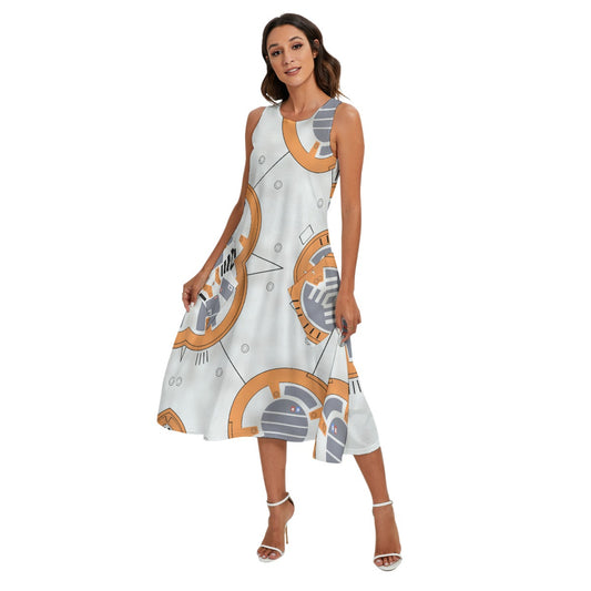 Little Round Droid - Women’s Diagonal Pocket Midi Dress