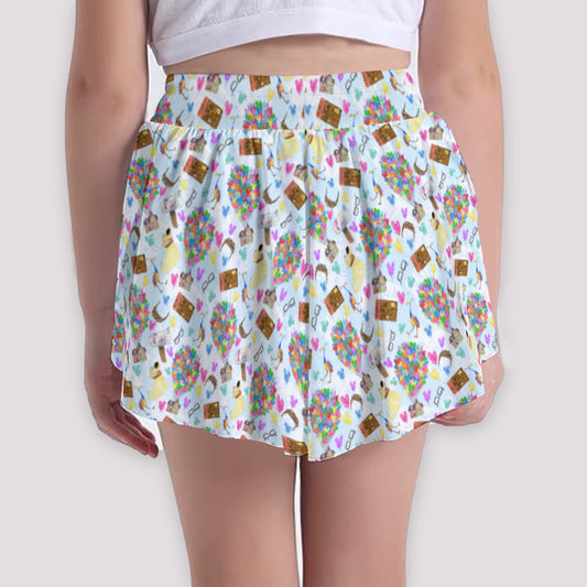 Up Adventure Icons - Girls’ Flowy Pocket Shorts