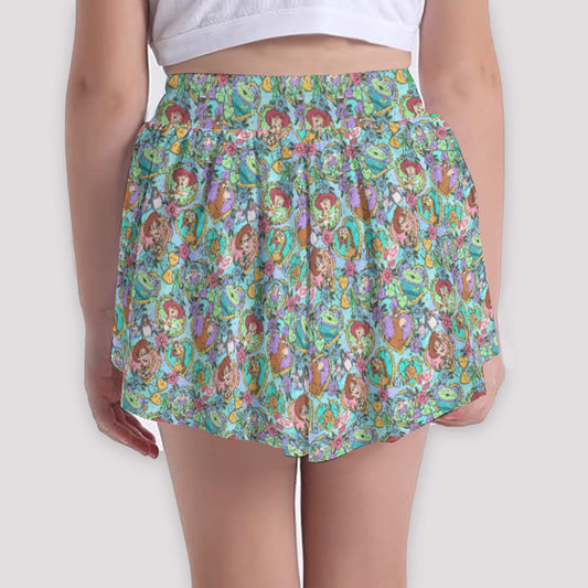 Tattoo Hearts Space Cowboys & Friends - Girls’ Flowy Pocket Shorts