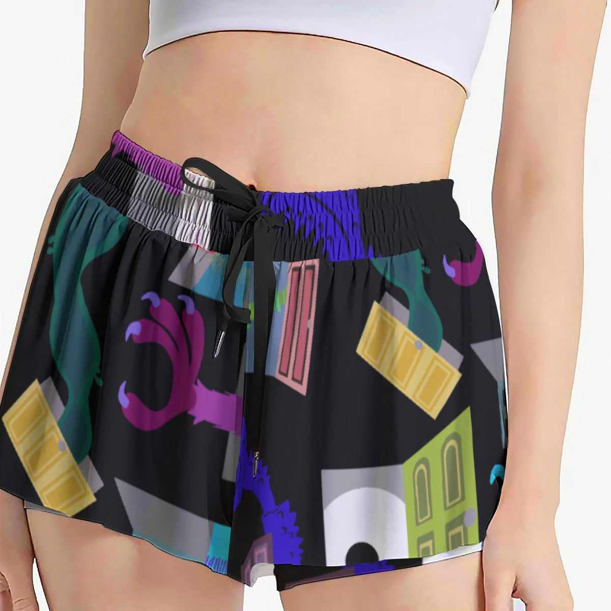 Monsters in Closets - Women's Flowy Pocket Shorts