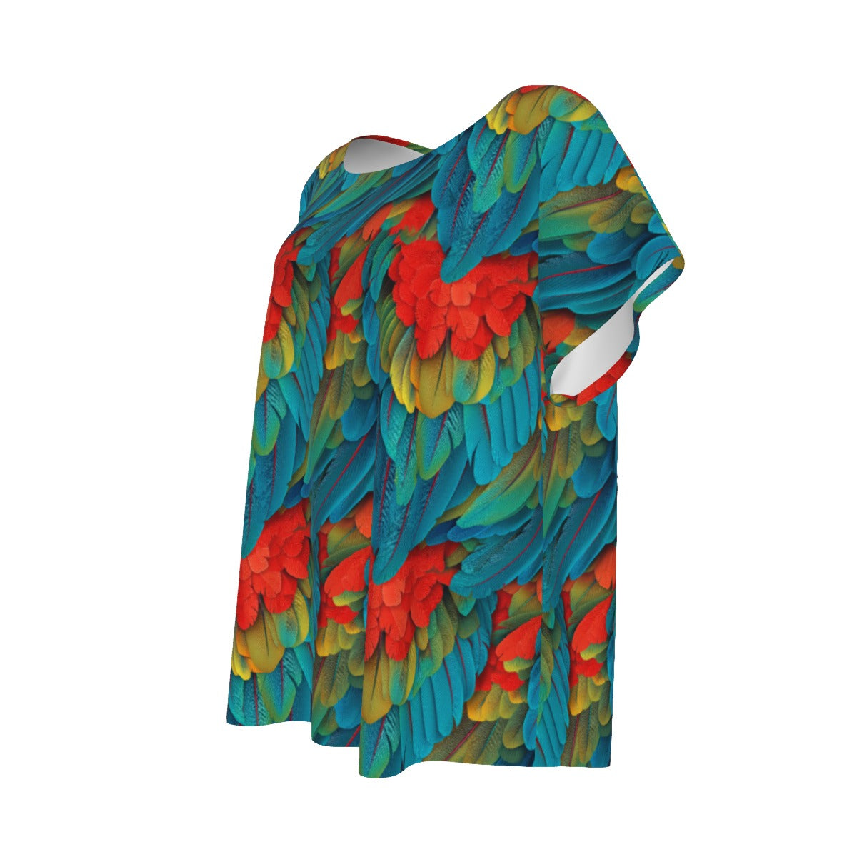 Animal Print - Macaw Parrot - Women’s Relaxed Fit Scoop Tee