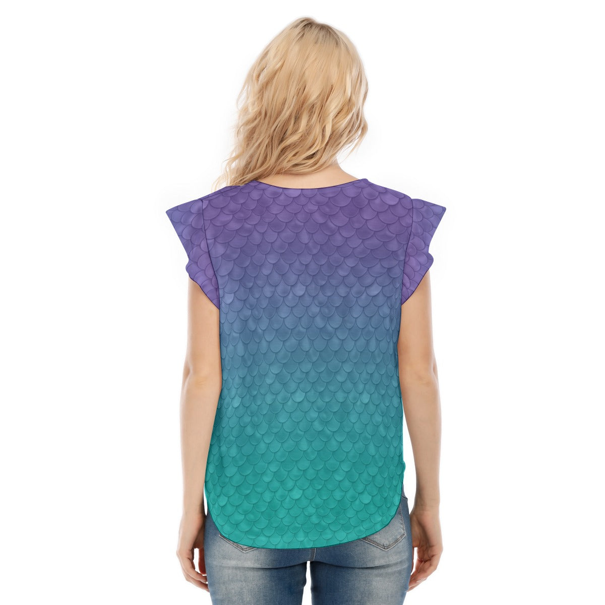 Dreamy Mermaid Scales - Women’s Flutter Sleeve Top