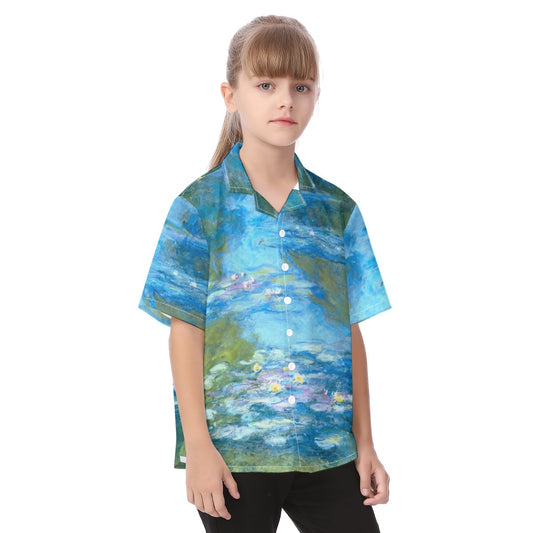 Monet Water Lillies - Kid's Hawaiian Button Up Shirt