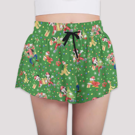 Mouse & Friends Christmas Cheertmas - Girls’ Flowy Pocket Shorts